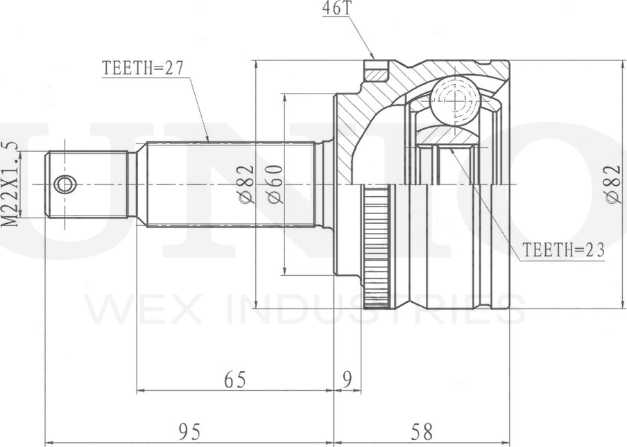 ШРУС наружный (Unio). Артикул CVJ-20284
