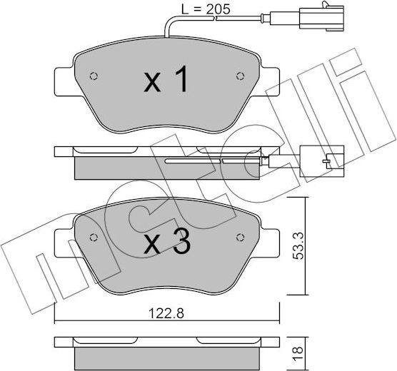 Тормозные колодки Metelli. Артикул 22-0321-0