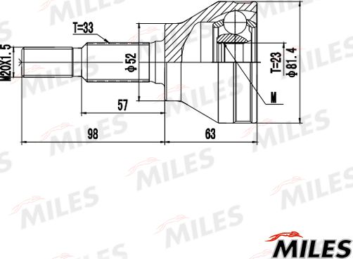 Шрус наружный (граната) Miles. Артикул GA20712