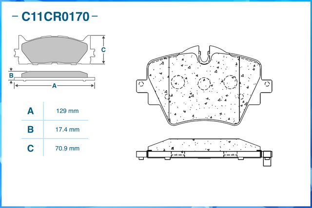 C11CR0170_Колодки передние CWORKS C11CR0170. Артикул C11CR0170