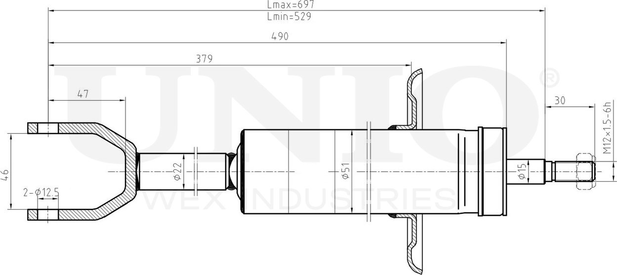 Амортизатор подвески (Unio). Артикул SAB-10522