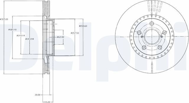 Тормозной диск Delphi для Lexus LS III 2000-2006. Артикул BG9074