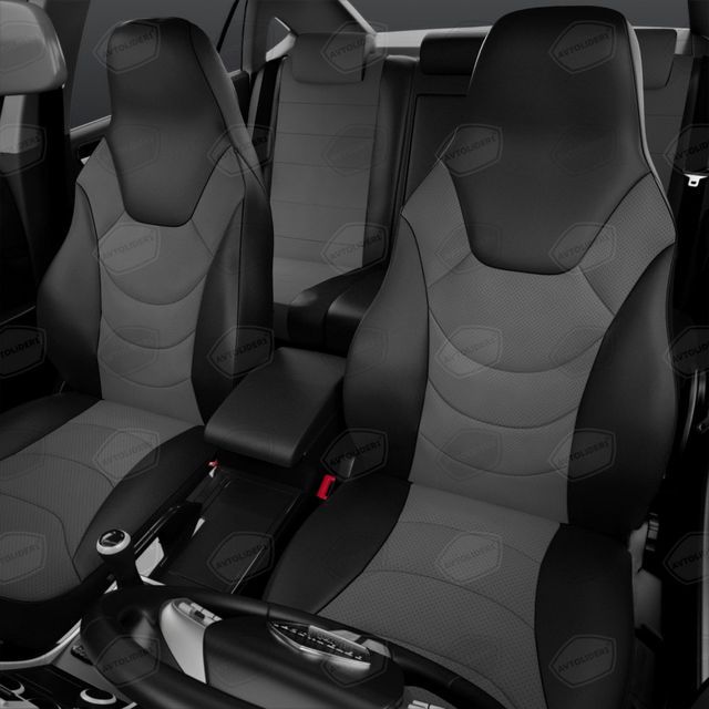 Универсальные чехлы Автолидер на сидения, цвет Черный/Светло-серый. Артикул UREK31-0302