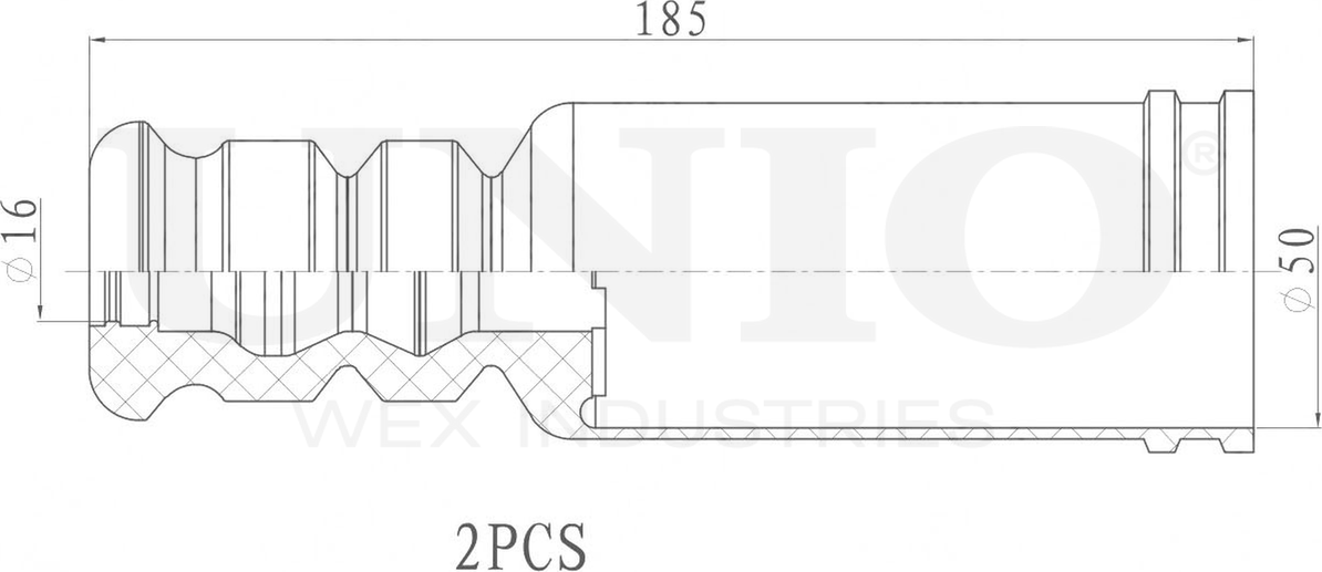 Отбойник и пыльник амортизатора, комплект (Unio). Артикул DUC-50009