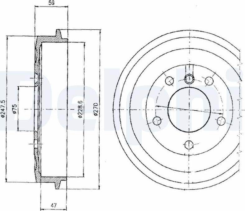 Тормозной барабан Delphi. Артикул BF275