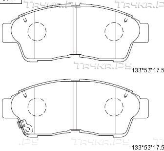 Тормозные колодки Asimco передние для Toyota Corolla E90 1992-1997. Артикул KD2718