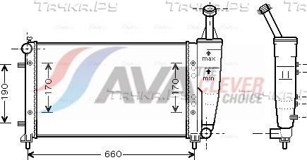 Радиатор охлаждения двигателя AVA. Артикул FT2300