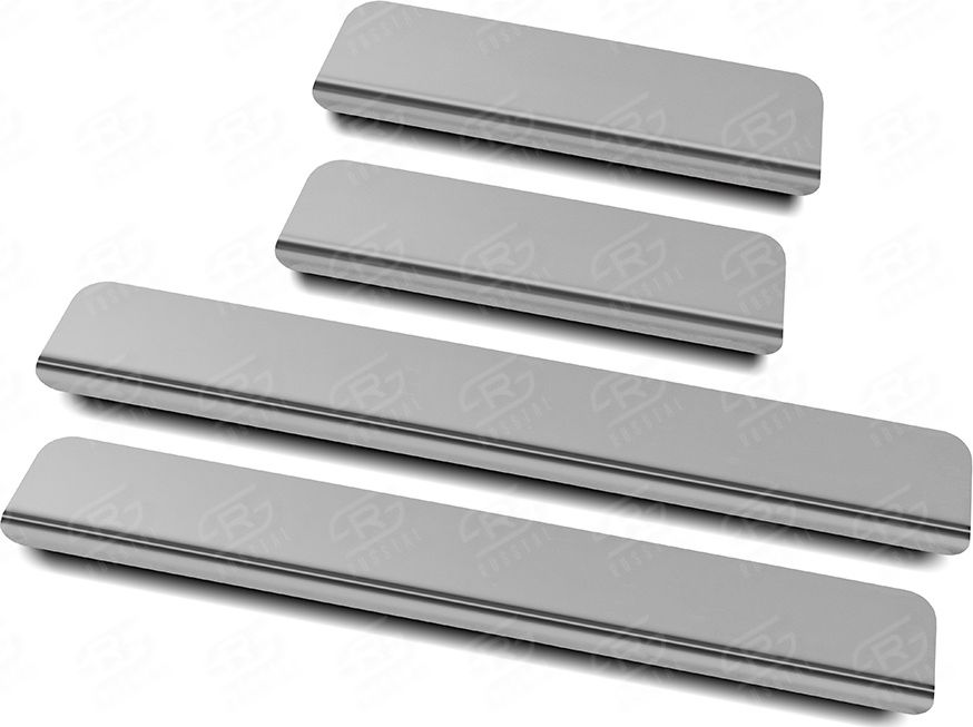 Накладки RusStal на пороги (лист нерж. шлифованный) для Kia Rio III 2011-2017. Артикул KIRIO11-02