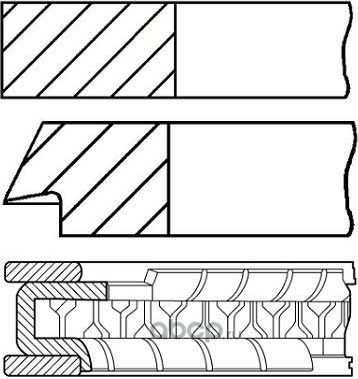Кольца dm.82.00 STD [1.2-1.5-2] 1 ПОР. (Goetze). Артикул 0844070000