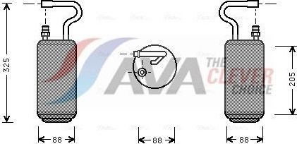 Осушитель кондиционера AVA (алюминий) для Volvo XC70 I 1997-2002. Артикул VOD097