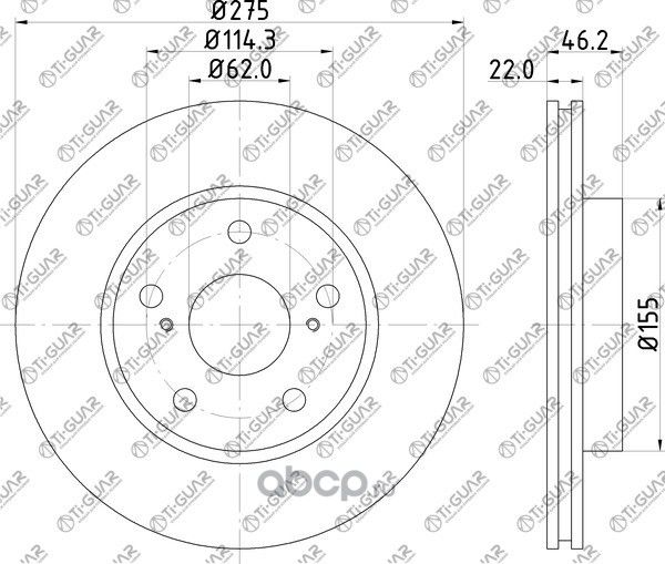Диск тормозной (TI-Guar). Артикул TG4351212670