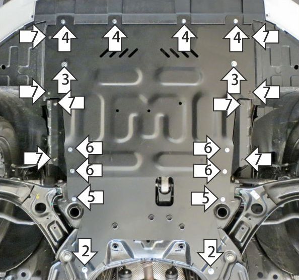 Защита АвтоСтандарт для картера и КПП BAIC U5 Plus 2021-2026. Артикул 58502