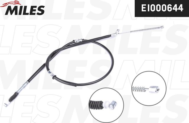 Трос ручника (тросик ручного тормоза) Miles задний правый для Toyota Corolla E90 1992-1997. Артикул EI000644
