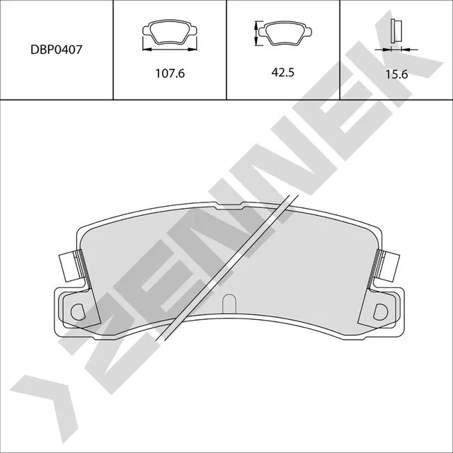 Колодки тормозные задние CAMRY 86-98, AVENSIS 97-03, COROLLA 83-01, LEXUS ES250/ (Zennek). Артикул DBP0407