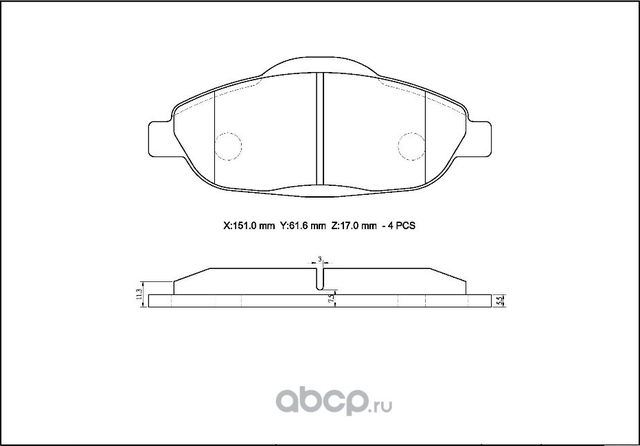 Колодки торм. диск. перед. (Avantech). Артикул AV039