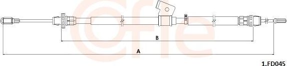 Трос ручника (тросик ручного тормоза) Cofle задний правый для Ford Transit Custom I 2016-2021. Артикул 92.1.FD045