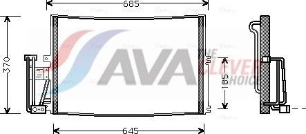 Радиатор кондиционера (конденсатор) AVA (алюминий). Артикул OLA5241