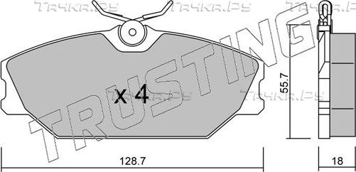 Тормозные колодки Trusting передние для Renault Safrane I 1999-2000. Артикул 144.2