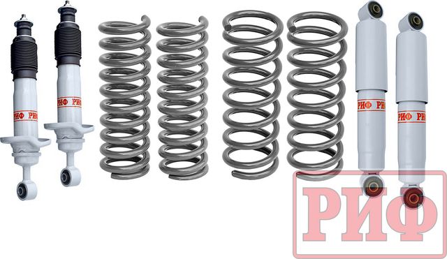 Лифт-комплект РИФ газовый жесткий для Nissan Pathfinder R51 2004-2014, лифт 40 мм. Артикул RIF-R51-C-G