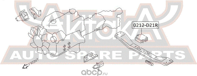 Подушка (опора) двигателя Asva задняя для Nissan Pathfinder R50 1997-2004. Артикул 0212-D21R