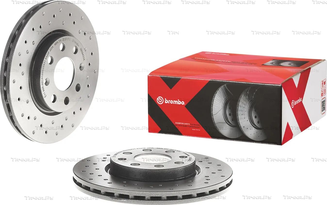 Тормозной диск Brembo XTRA передний для Opel Adam I 2012-2019. Артикул 09.5843.3X