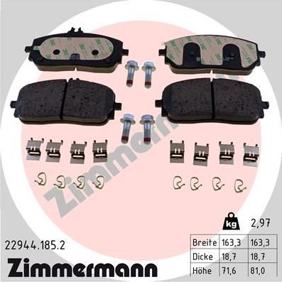 Тормозные колодки Zimmermann. Артикул 22944.185.2