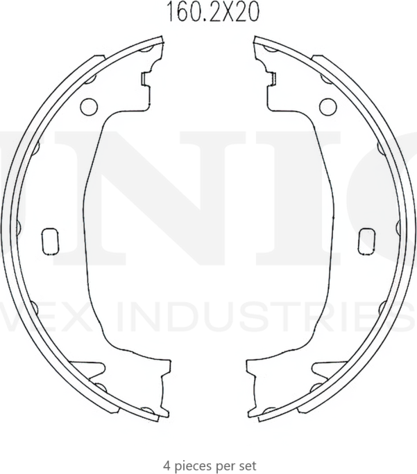 Колодки тормозные барабанные, комплект (Unio). Артикул BRP-10065