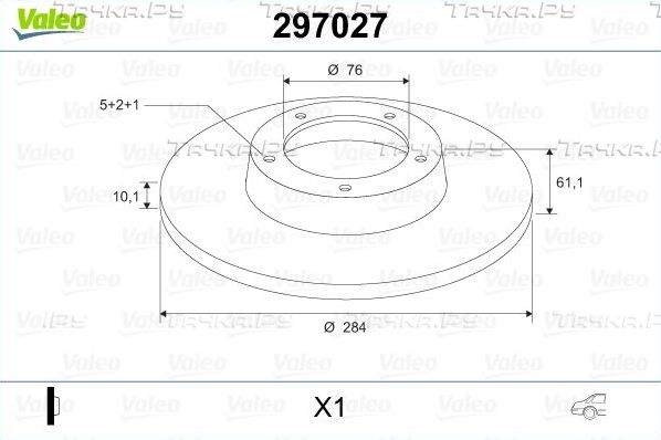 Тормозной диск Valeo задний для Hyundai Tucson I 2004-2010. Артикул 297027