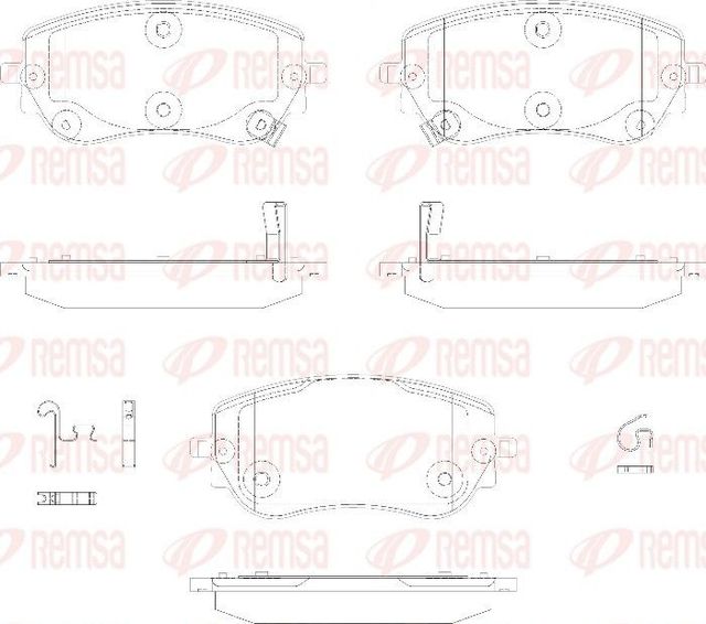 Тормозные колодки Remsa передние для Fiat Tipo 356 2015-2026. Артикул 1940.02