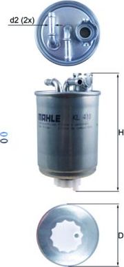 Топливный фильтр Mahle. Артикул KL 410D