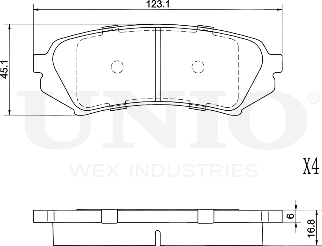 Колодки тормозные диск. задние Toyota Land Cruiser 100,200 98-, Lexus LX (J100) 98- (Unio). Артикул BRP-20301