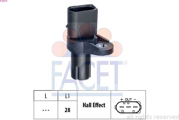 Датчик положения коленвала Facet Made in Italy - OE Equivalent. Артикул 9.0473