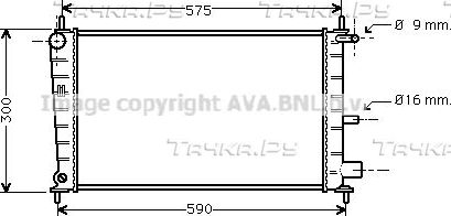 Радиатор охлаждения двигателя AVA. Артикул FDA2217