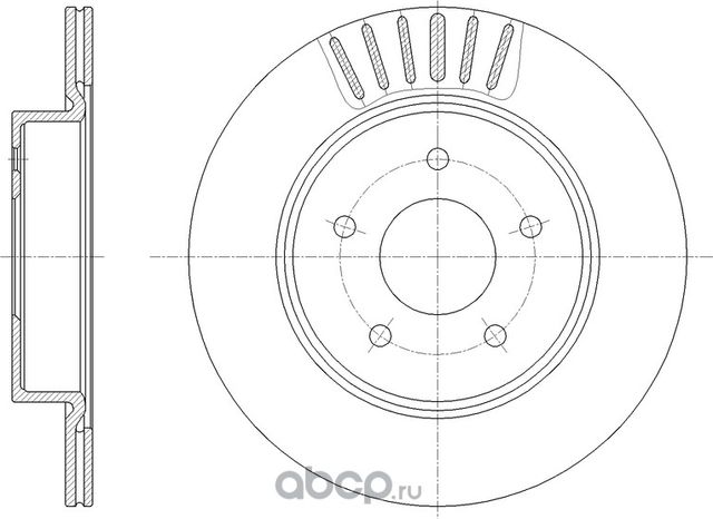 Диск тормозной вентилируемый (G-Brake). Артикул GR21786