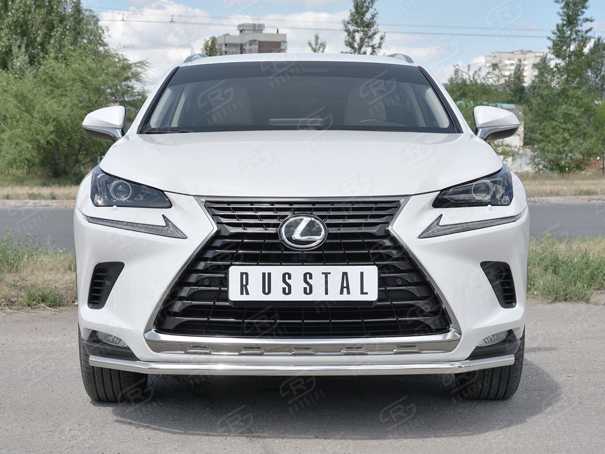 Защита RusStal переднего бампера d42 секции для Lexus NX300 2017-2026. Артикул LNX3Z-002934