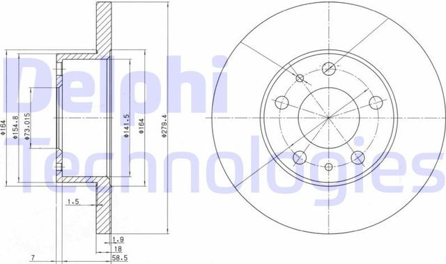 Тормозной диск Delphi передний для Fiat Ducato I 1994-1994. Артикул BG2845