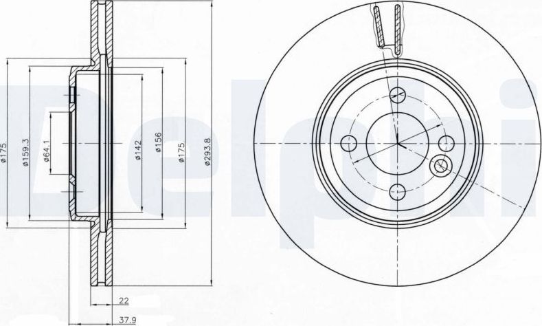 Тормозной диск Delphi. Артикул BG4184
