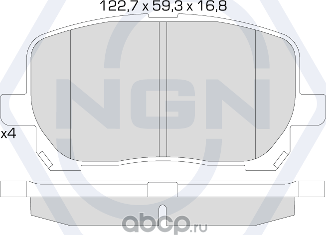 Колодки тормозные керамические, передние (NGN). Артикул 3502637
