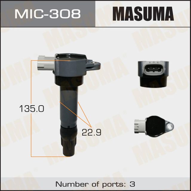 Катушка зажигания Masuma для Mitsubishi Colt VI (Z20/Z30) 2004-2012. Артикул MIC-308