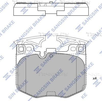 Тормозные колодки Sangsin Hi-Q передние для BMW 7 VI (G11/G12) 2015-2026. Артикул SP4139