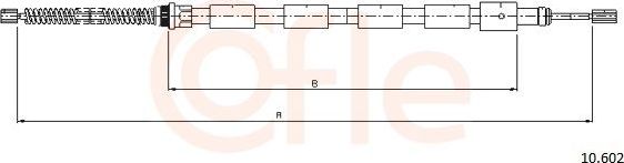 Трос ручника (тросик ручного тормоза) Cofle для Peugeot 205 1983-1998. Артикул 92.10.602