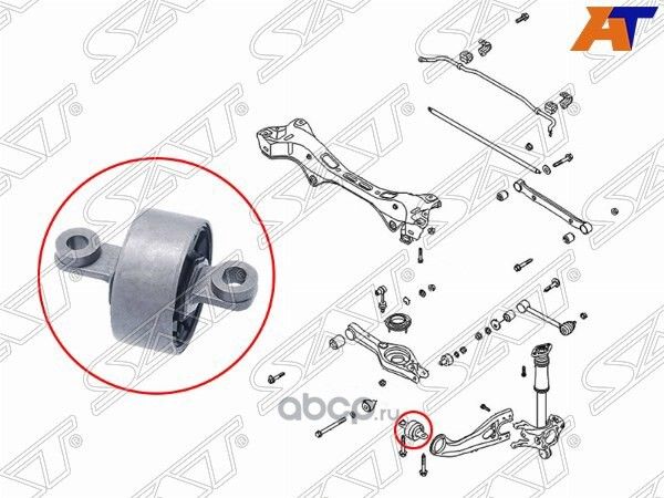 Сайлентблок заднего продольного рычага HYUNDAI IX35 09-15KIA SPORTAGE 10-16 LH (SAT). Артикул ST552743W000