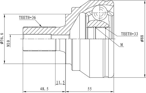 ШРУС наружный (Zikmar). Артикул Z87593R