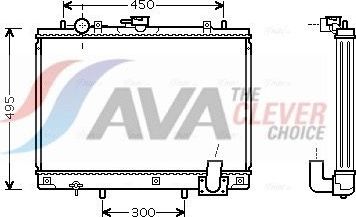 Радиатор охлаждения двигателя AVA. Артикул MT2161