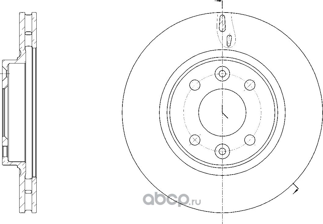 Диск тормозной вентилируемый (G-Brake). Артикул GR21595