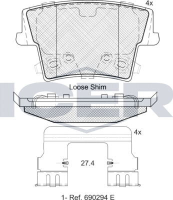 Тормозные колодки Icer. Артикул 182069