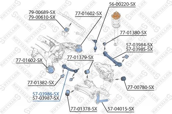 Поперечный рычаг задней подвески Stellox. Артикул 57-03986-SX