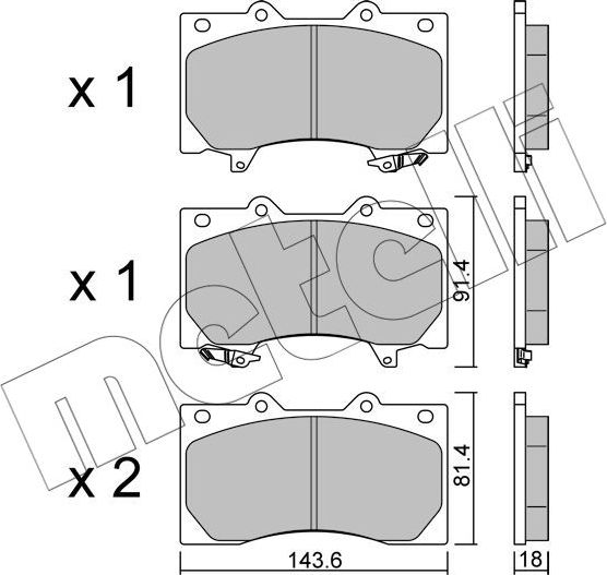Тормозные колодки Metelli. Артикул 22-1279-0