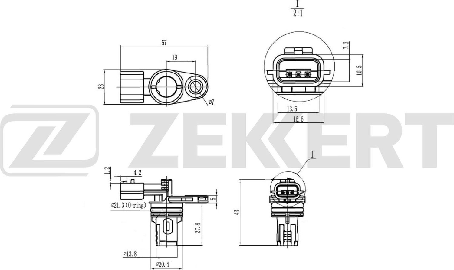 Датчик положения распредвала Zekkert для Renault Twingo II 2007-2014. Артикул SE-5020