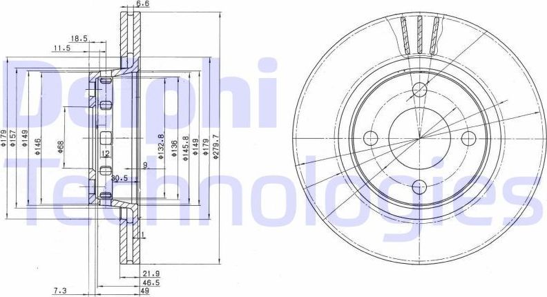 Тормозной диск Delphi. Артикул BG2784